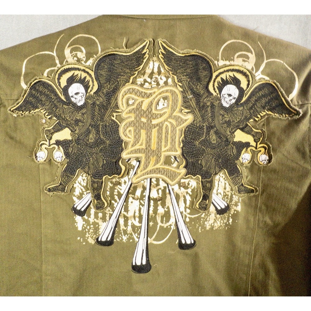 Blac Label Embroidered Military Style Field Jacket Mens‎ XL Streetwear Y2k